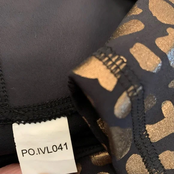 IVL Collective Gold Black Metallic Cheetah Chi Chi Foil Sportbra Sz 8 Activewear - Picture 6 of 9